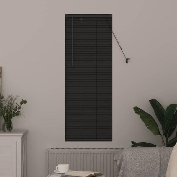 Fenster Jalousie mit Vorhängen Sonstiges Dunkelgrau 80 x 130 cm Aluminium