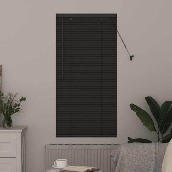 Fenster Jalousie mit Vorhängen Sonstiges Dunkelgrau 60 x 130 cm Aluminium