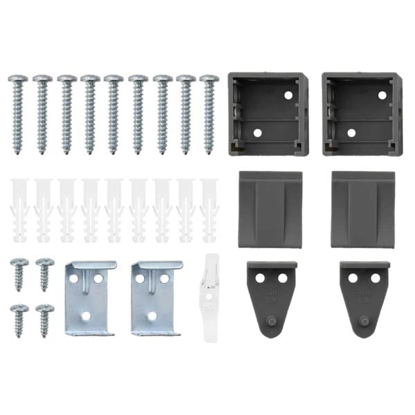 ARDEBO.de - Fenster Jalousie mit Vorhängen Sonstiges Dunkelgrau 80 x 130 cm Aluminium