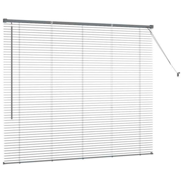 ARDEBO.de - Fenster Jalousie mit Vorhängen Sonstiges Dunkelgrau 80 x 130 cm Aluminium