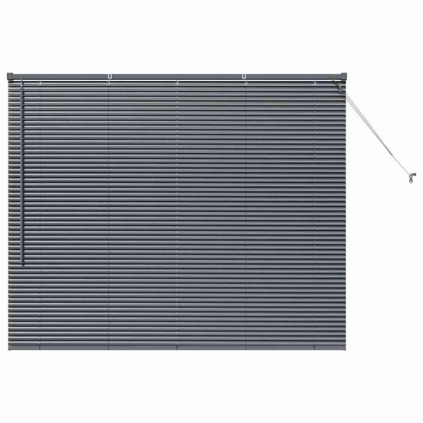 Fenster Jalousie mit Vorhängen Sonstiges Dunkelgrau 80 x 130 cm Aluminium