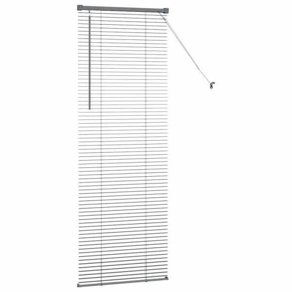 Fenster Jalousie mit Vorhängen Sonstiges Dunkelgrau 80 x 130 cm Aluminium