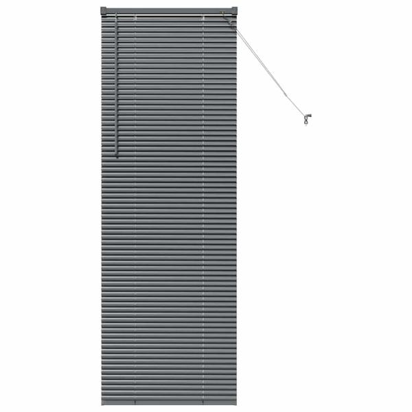 Fenster Jalousie mit Vorhängen Sonstiges Dunkelgrau 80 x 130 cm Aluminium