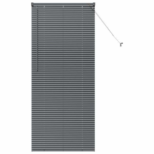 Fenster Jalousie mit Vorhängen Sonstiges Dunkelgrau 80 x 130 cm Aluminium