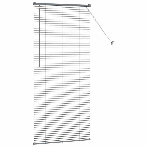 Fenster Jalousie mit Vorhängen Sonstiges Dunkelgrau 80 x 130 cm Aluminium