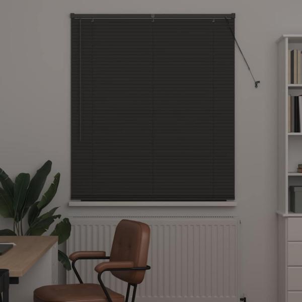 Fenster Jalousie mit Vorhängen Sonstiges Dunkelgrau 80 x 130 cm Aluminium