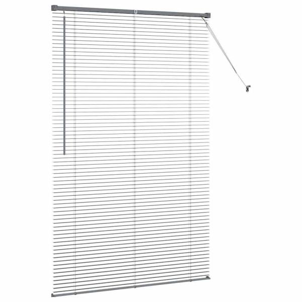Fenster Jalousie mit Vorhängen Sonstiges Dunkelgrau 80 x 130 cm Aluminium