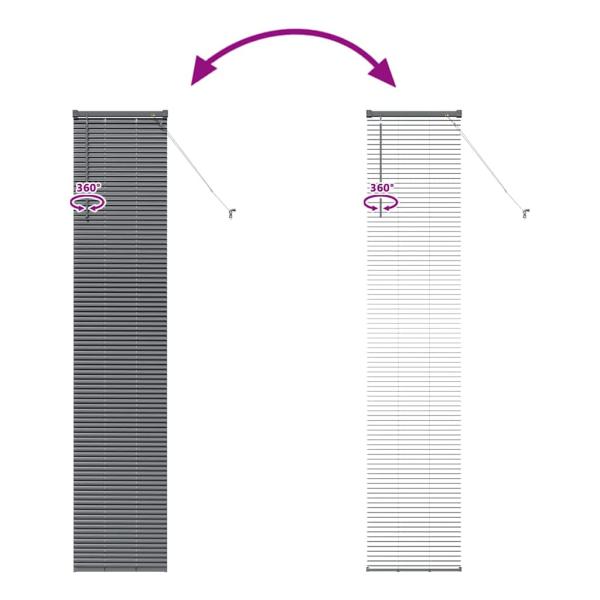 Fenster Jalousie mit Vorhängen Sonstiges Dunkelgrau 80 x 130 cm Aluminium