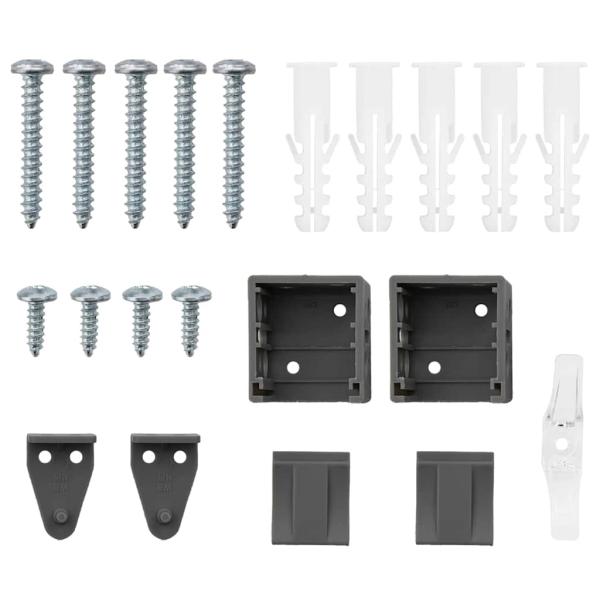 Fenster Jalousie mit Vorhängen Sonstiges Dunkelgrau 80 x 130 cm Aluminium