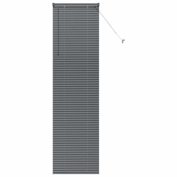 Fenster Jalousie mit Vorhängen Sonstiges Dunkelgrau 60 x 220 cm Aluminium
