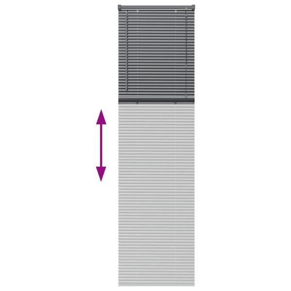Fenster Jalousie mit Vorhängen Sonstiges Dunkelgrau 60 x 220 cm Aluminium