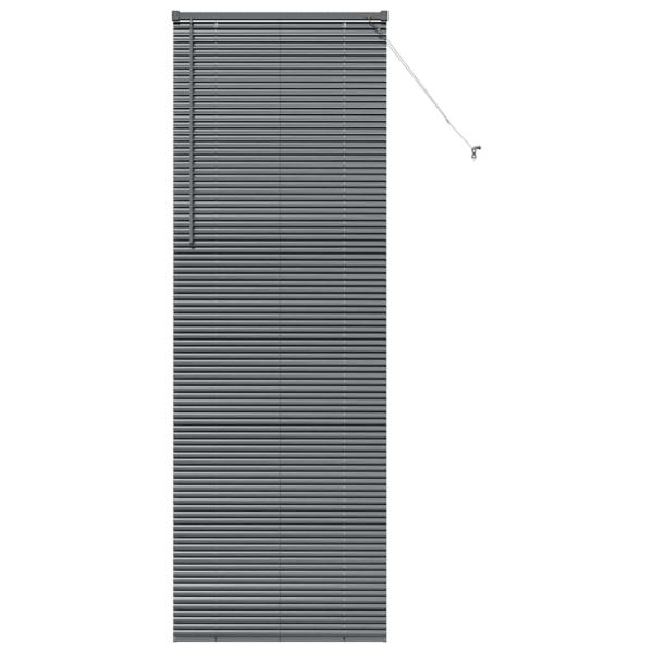 Fenster Jalousie mit Vorhängen Sonstiges Dunkelgrau 80 x 220 cm Aluminium