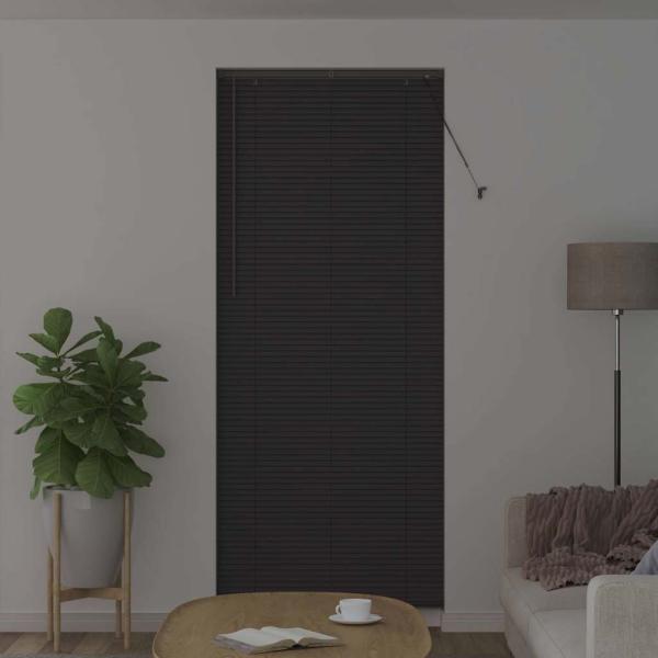 Fenster Jalousie mit Vorhängen Sonstiges Dunkelgrau 80 x 130 cm Aluminium