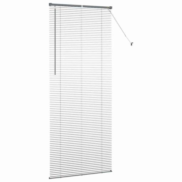 Fenster Jalousie mit Vorhängen Sonstiges Dunkelgrau 80 x 130 cm Aluminium