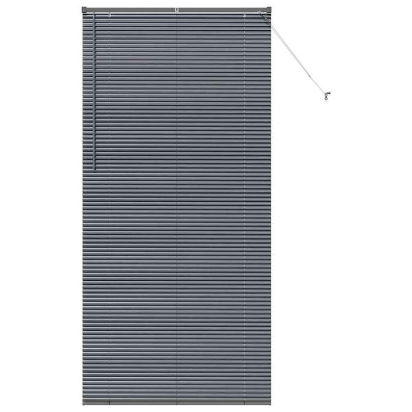 Fenster Jalousie mit Vorhängen Sonstiges Dunkelgrau 80 x 130 cm Aluminium