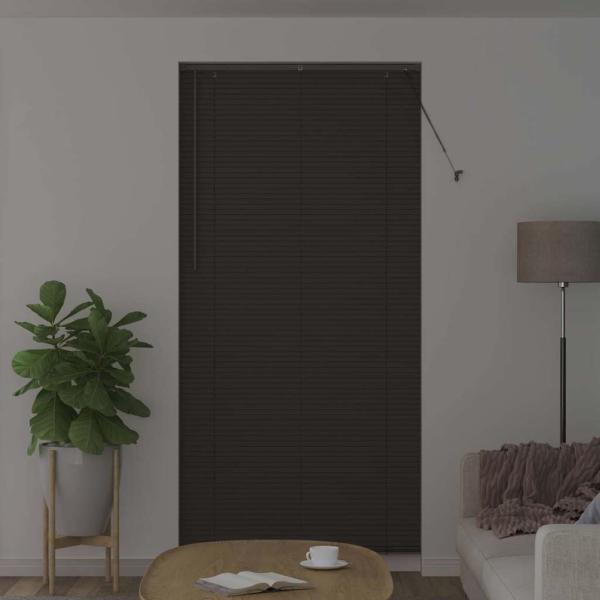 Fenster Jalousie mit Vorhängen Sonstiges Dunkelgrau 80 x 130 cm Aluminium