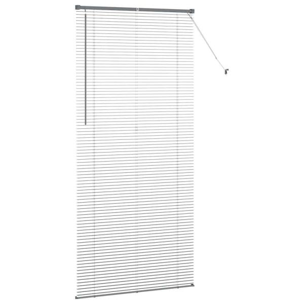 Fenster Jalousie mit Vorhängen Sonstiges Dunkelgrau 80 x 130 cm Aluminium