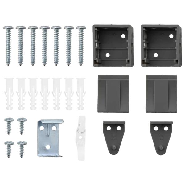 Fenster Jalousie mit Vorhängen Sonstiges Dunkelgrau 80 x 130 cm Aluminium