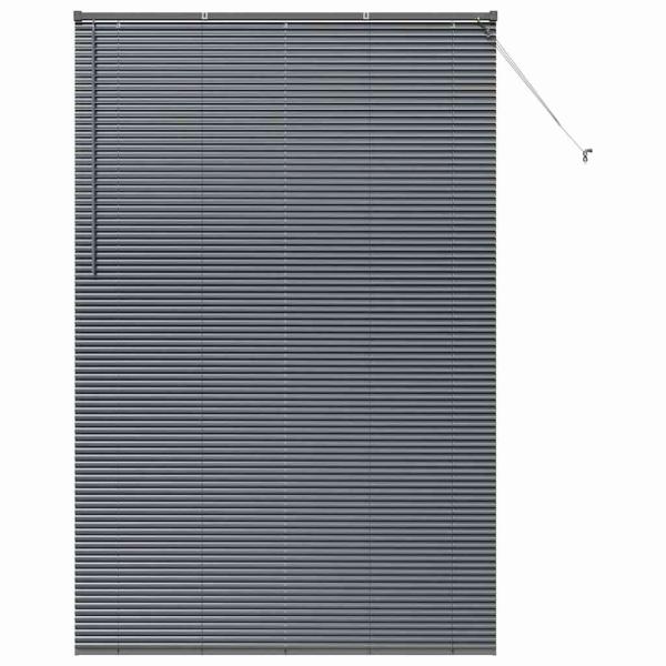 Fenster Jalousie mit Vorhängen Sonstiges Dunkelgrau 80 x 130 cm Aluminium