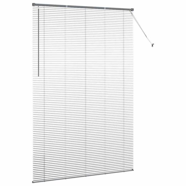 Fenster Jalousie mit Vorhängen Sonstiges Dunkelgrau 80 x 130 cm Aluminium