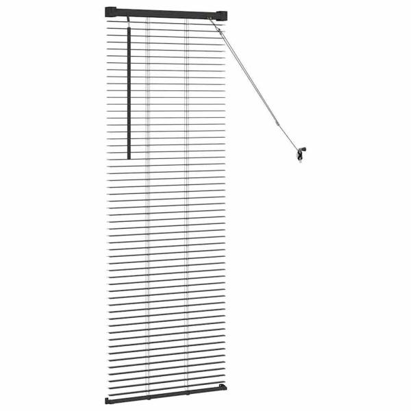 Fenster Jalousie mit Vorhängen Sonstiges Schwarz 80 x 130 cm Aluminium