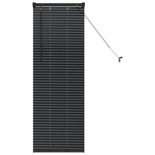 Fenster Jalousie mit Vorhängen Sonstiges Schwarz 80 x 130 cm Aluminium