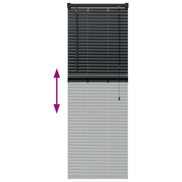 Fenster Jalousie mit Vorhängen Sonstiges Schwarz 80 x 130 cm Aluminium