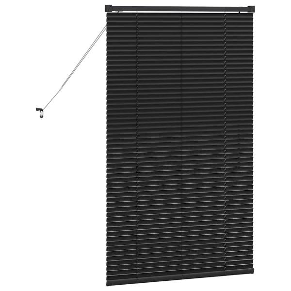 Fenster Jalousie mit Vorhängen Sonstiges Schwarz 80 x 130 cm Aluminium