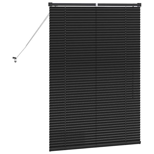 Fenster Jalousie mit Vorhängen Sonstiges Schwarz 80 x 130 cm Aluminium