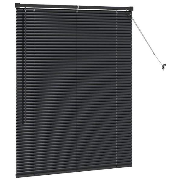 Fenster Jalousie mit Vorhängen Sonstiges Schwarz 100 x 130 cm Aluminium