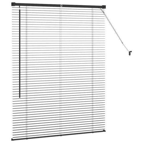 Fenster Jalousie mit Vorhängen Sonstiges Schwarz 100 x 130 cm Aluminium