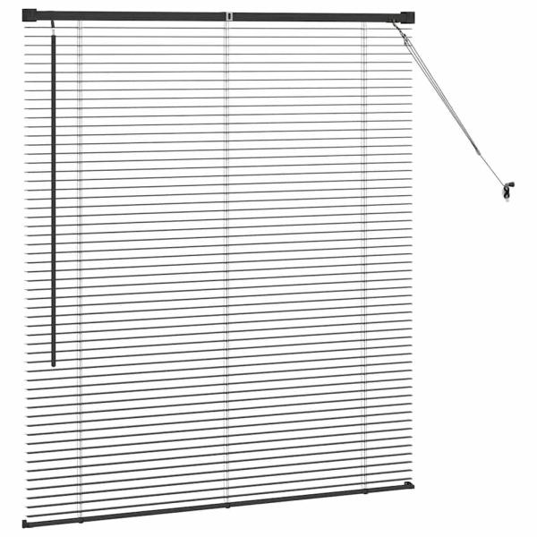 Fenster Jalousie mit Vorhängen Sonstiges Schwarz 80 x 130 cm Aluminium