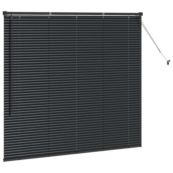 Fenster Jalousie mit Vorhängen Sonstiges Schwarz 80 x 130 cm Aluminium