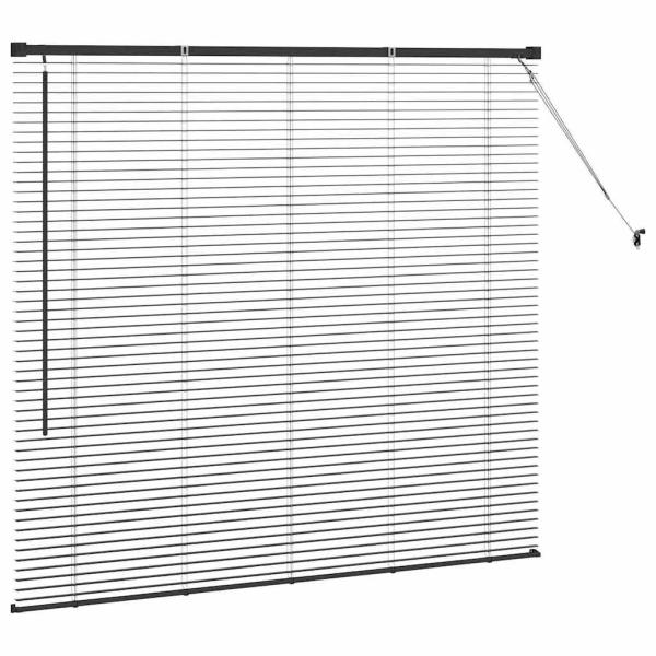 Fenster Jalousie mit Vorhängen Sonstiges Schwarz 80 x 130 cm Aluminium