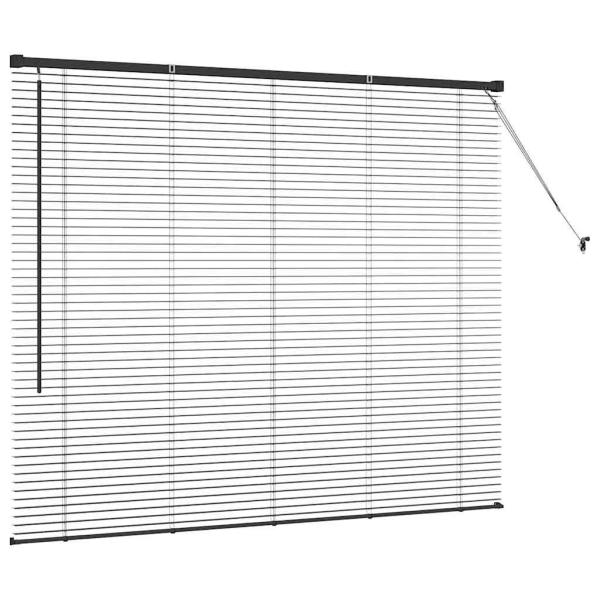 Fenster Jalousie mit Vorhängen Sonstiges Schwarz 80 x 130 cm Aluminium