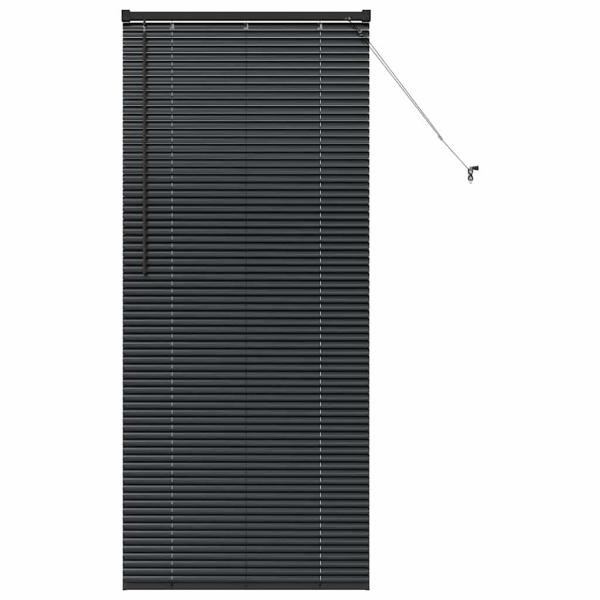Fenster Jalousie mit Vorhängen Sonstiges Schwarz 80 x 130 cm Aluminium