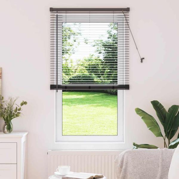 ARDEBO.de - Fenster Jalousie mit Vorhängen Sonstiges Schwarz 80 x 175 cm Aluminium