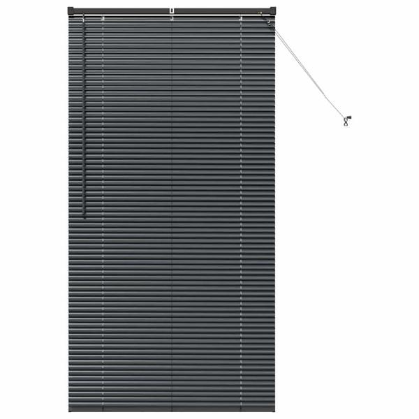 Fenster Jalousie mit Vorhängen Sonstiges Schwarz 85 x 175 cm Aluminium