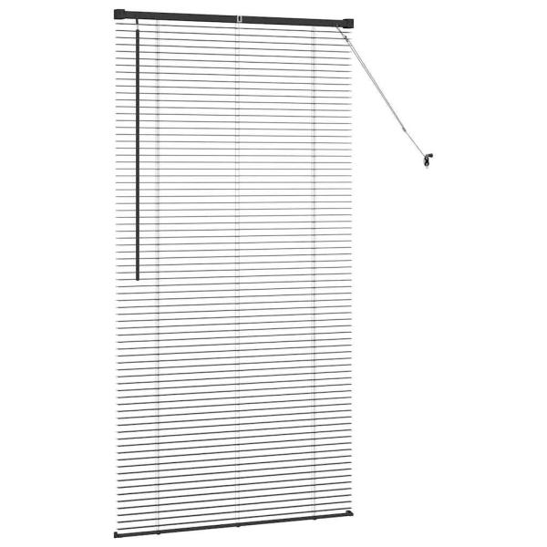 Fenster Jalousie mit Vorhängen Sonstiges Schwarz 80 x 130 cm Aluminium