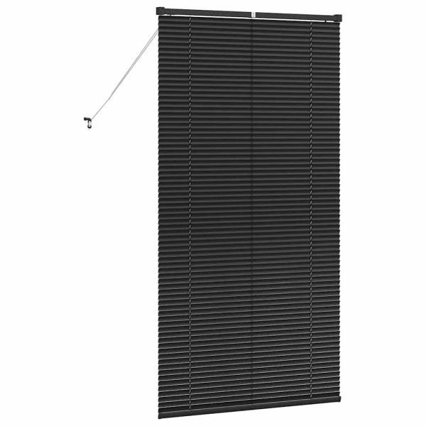 Fenster Jalousie mit Vorhängen Sonstiges Schwarz 80 x 130 cm Aluminium