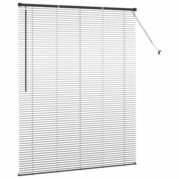 Fenster Jalousie mit Vorhängen Sonstiges Schwarz 140 x 175 cm Aluminium