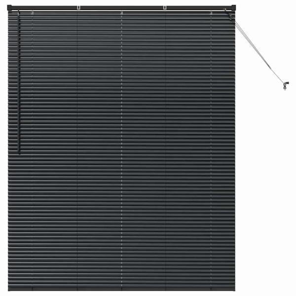 Fenster Jalousie mit Vorhängen Sonstiges Schwarz 80 x 130 cm Aluminium