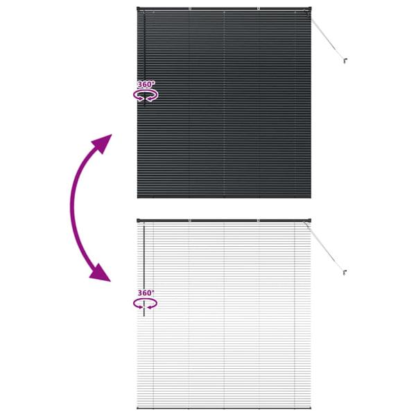 Fenster Jalousie mit Vorhängen Sonstiges Schwarz 160 x 175 cm Aluminium