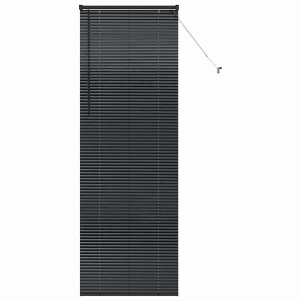 Fenster Jalousie mit Vorhängen Sonstiges Schwarz 80 x 220 cm Aluminium
