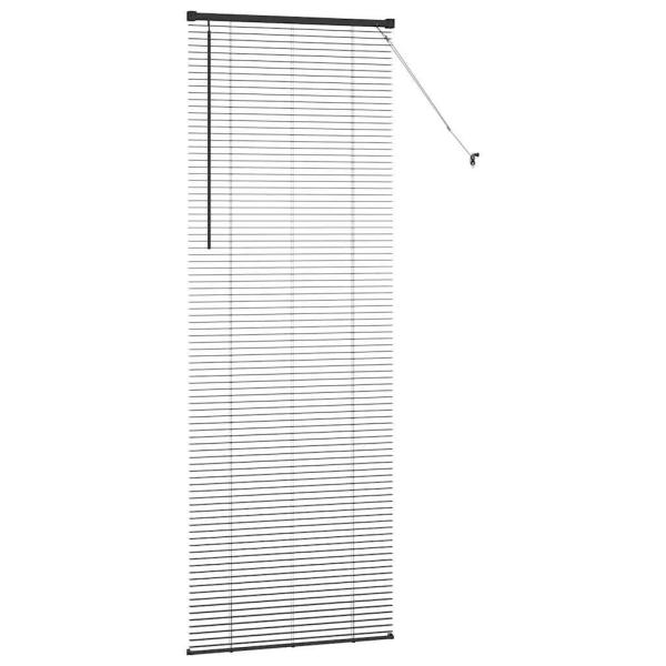 Fenster Jalousie mit Vorhängen Sonstiges Schwarz 80 x 220 cm Aluminium