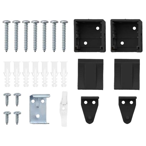 Fenster Jalousie mit Vorhängen Sonstiges Schwarz 90 x 220 cm Aluminium