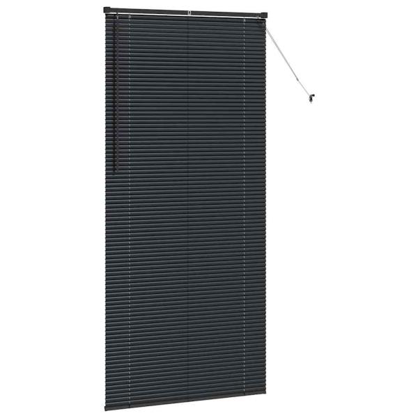Fenster Jalousie mit Vorhängen Sonstiges Schwarz 80 x 130 cm Aluminium
