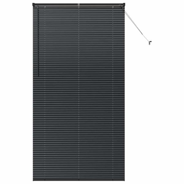 Fenster Jalousie mit Vorhängen Sonstiges Schwarz 80 x 130 cm Aluminium