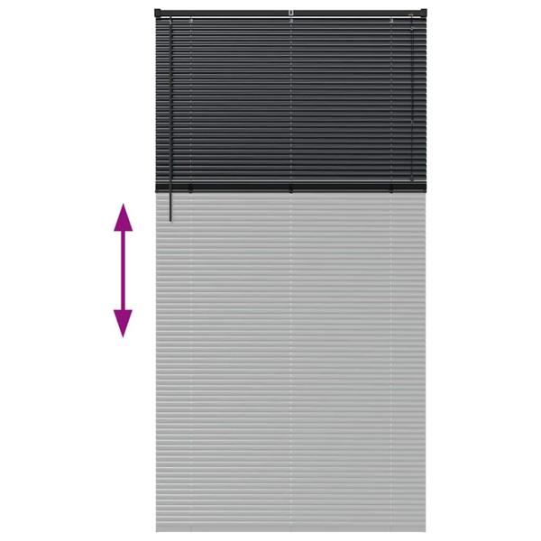 Fenster Jalousie mit Vorhängen Sonstiges Schwarz 80 x 130 cm Aluminium