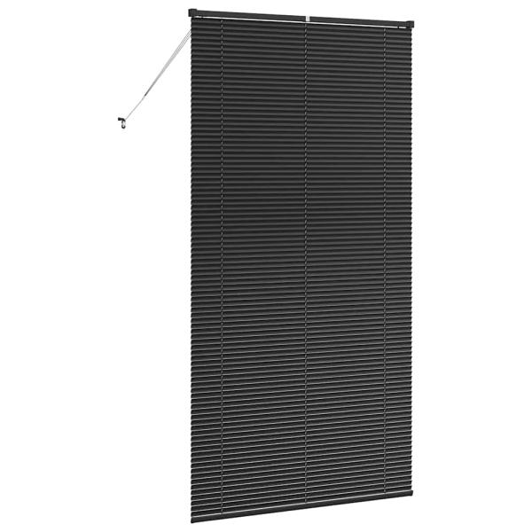 Fenster Jalousie mit Vorhängen Sonstiges Schwarz 120 x 220 cm Aluminium